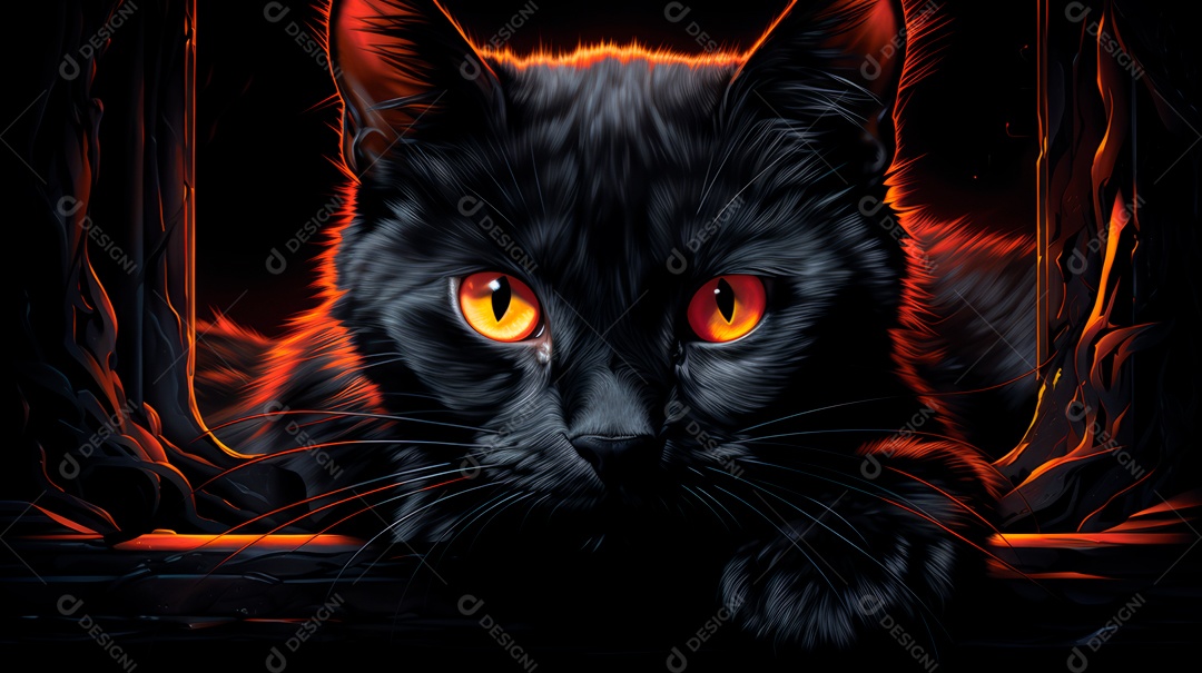 Dia de Valorização do Gato Preto, 17 de agosto IA generativa.