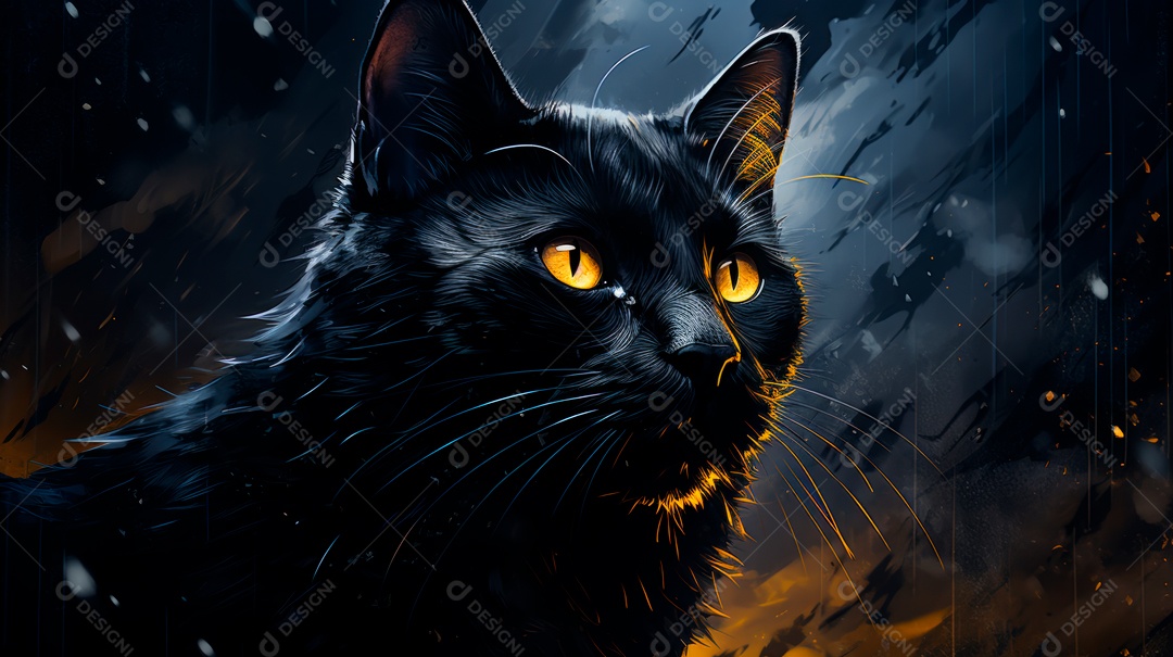 Dia de Valorização do Gato Preto, 17 de agosto IA generativa.