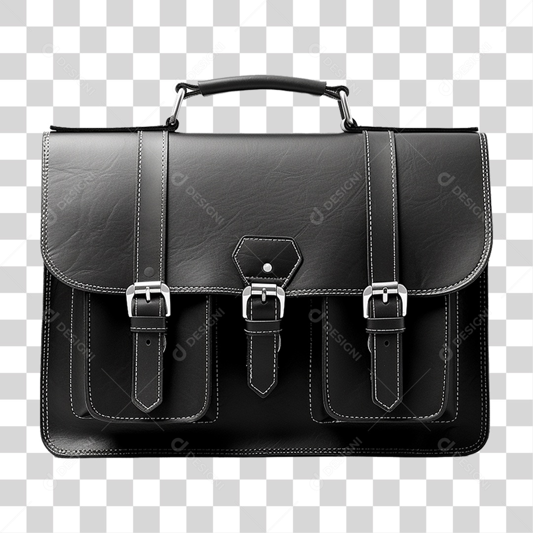 Bolsa de Couro Preta PNG Transparente
