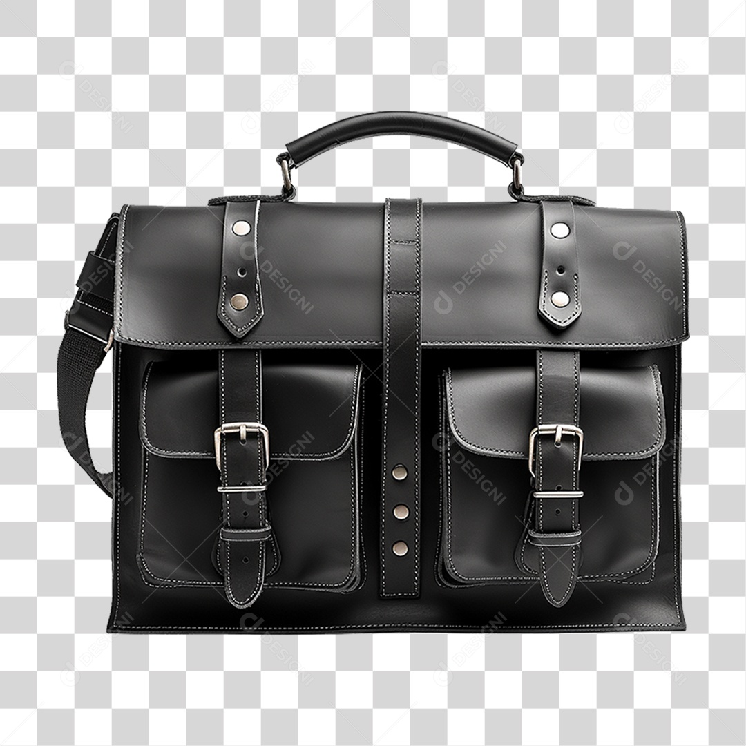 Bolsa de Couro Preta PNG Transparente
