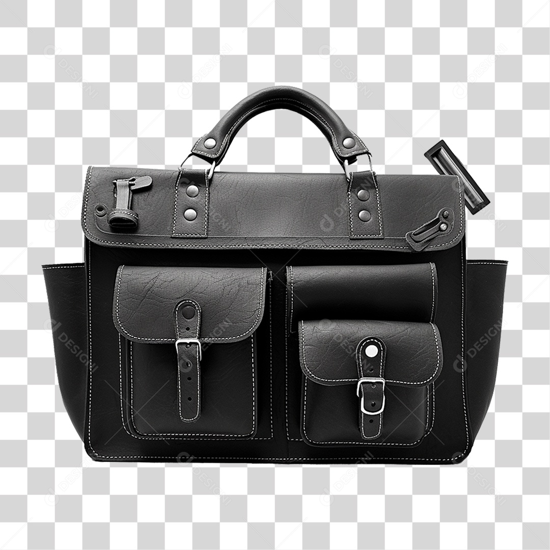 Bolsa de Couro Preta PNG Transparente