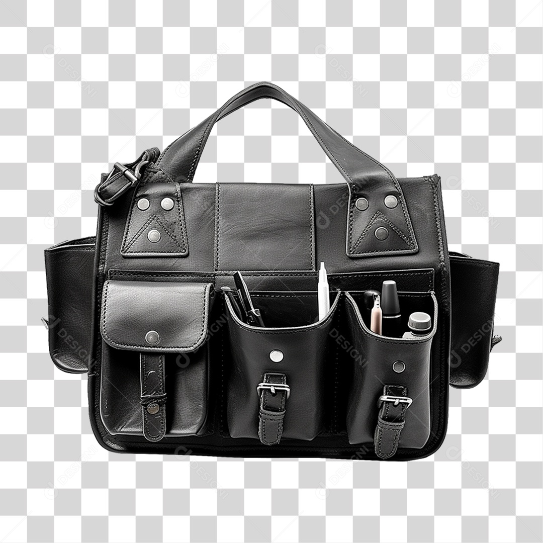 Bolsa de Couro Preta PNG Transparente