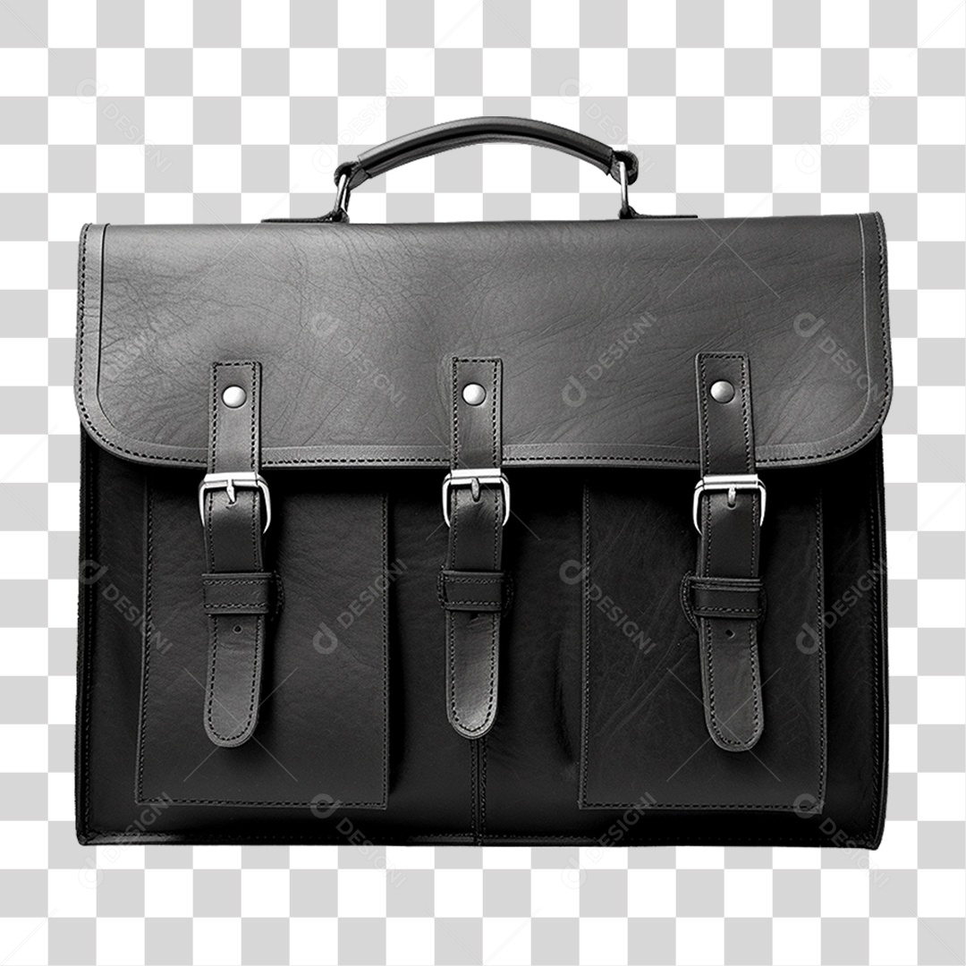 Bolsa de Couro Preta PNG Transparente