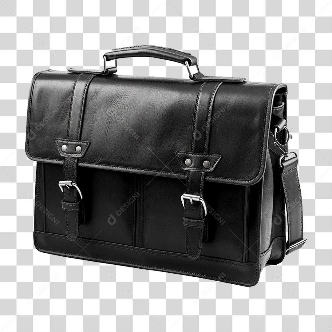 Bolsa de Couro Preta PNG Transparente