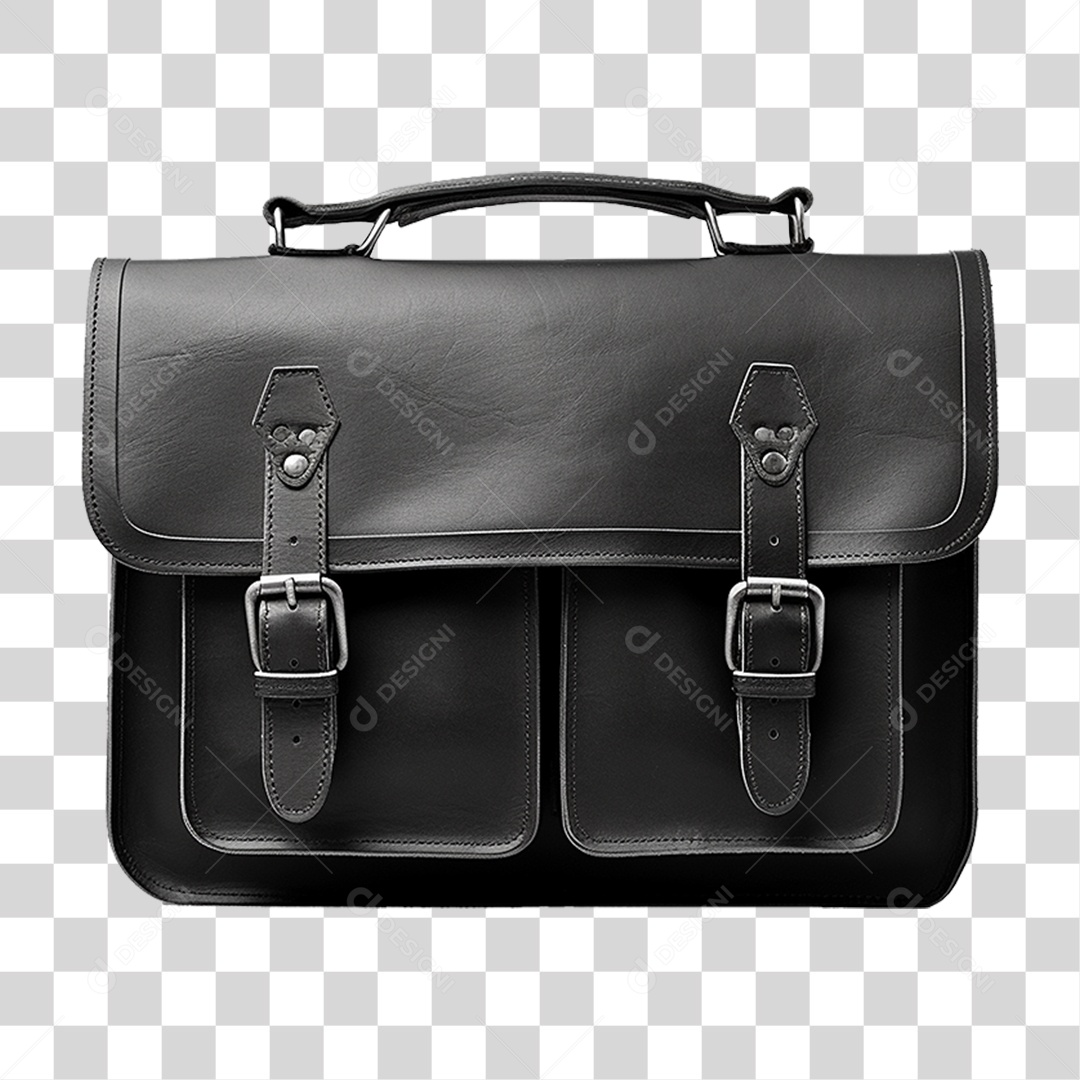 Bolsa de Couro Preta PNG Transparente