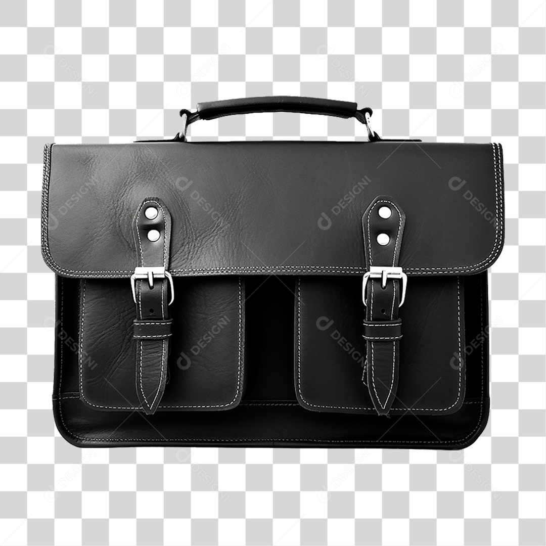 Bolsa de Couro Preta PNG Transparente