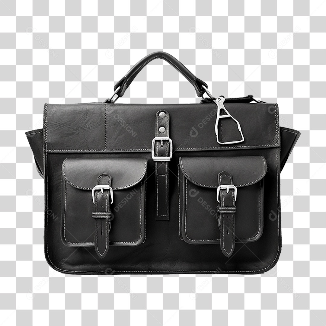 Bolsa de Couro Preta PNG Transparente