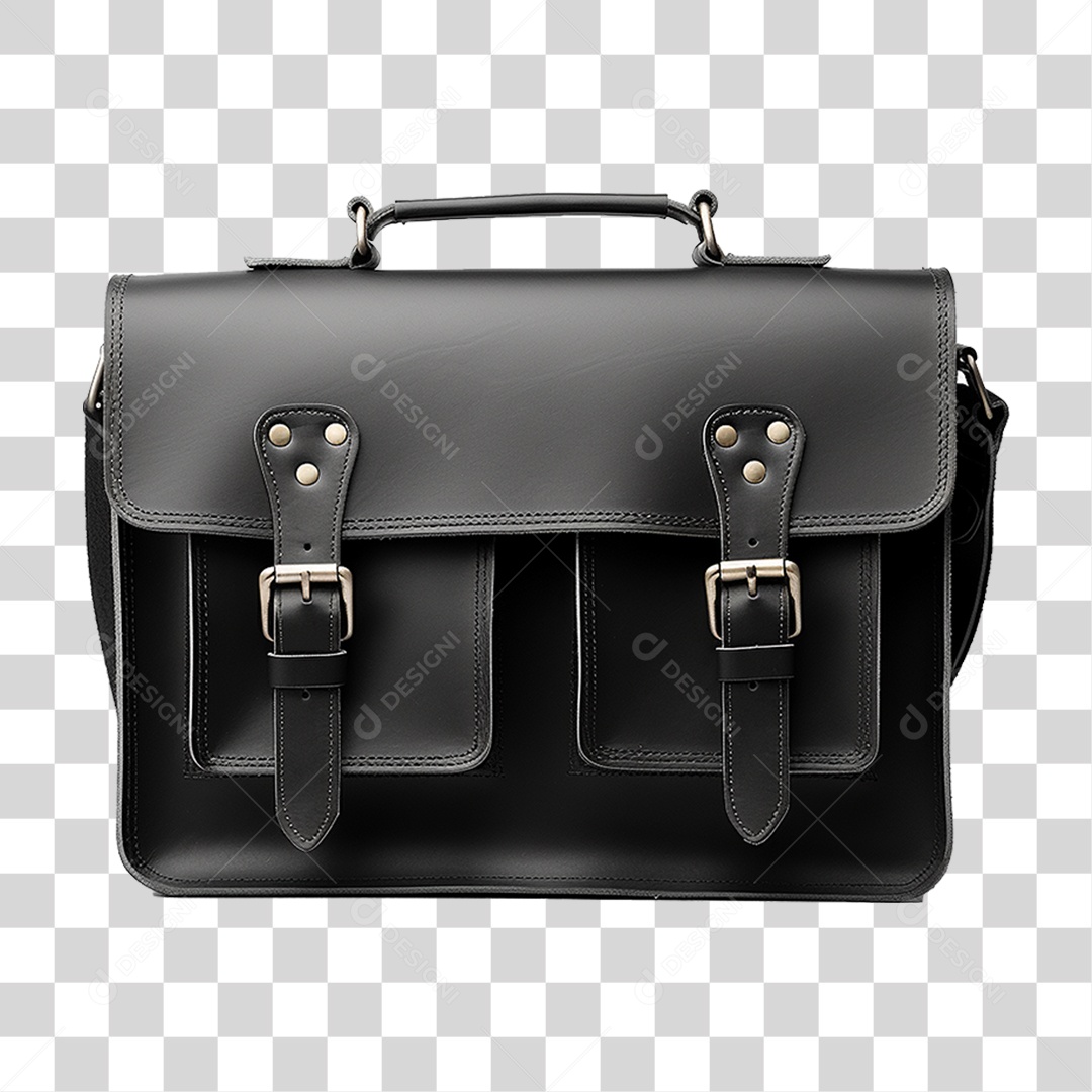 Bolsa de Couro Preta PNG Transparente