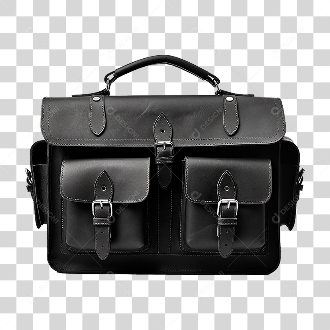Bolsa de Couro Preta PNG Transparente