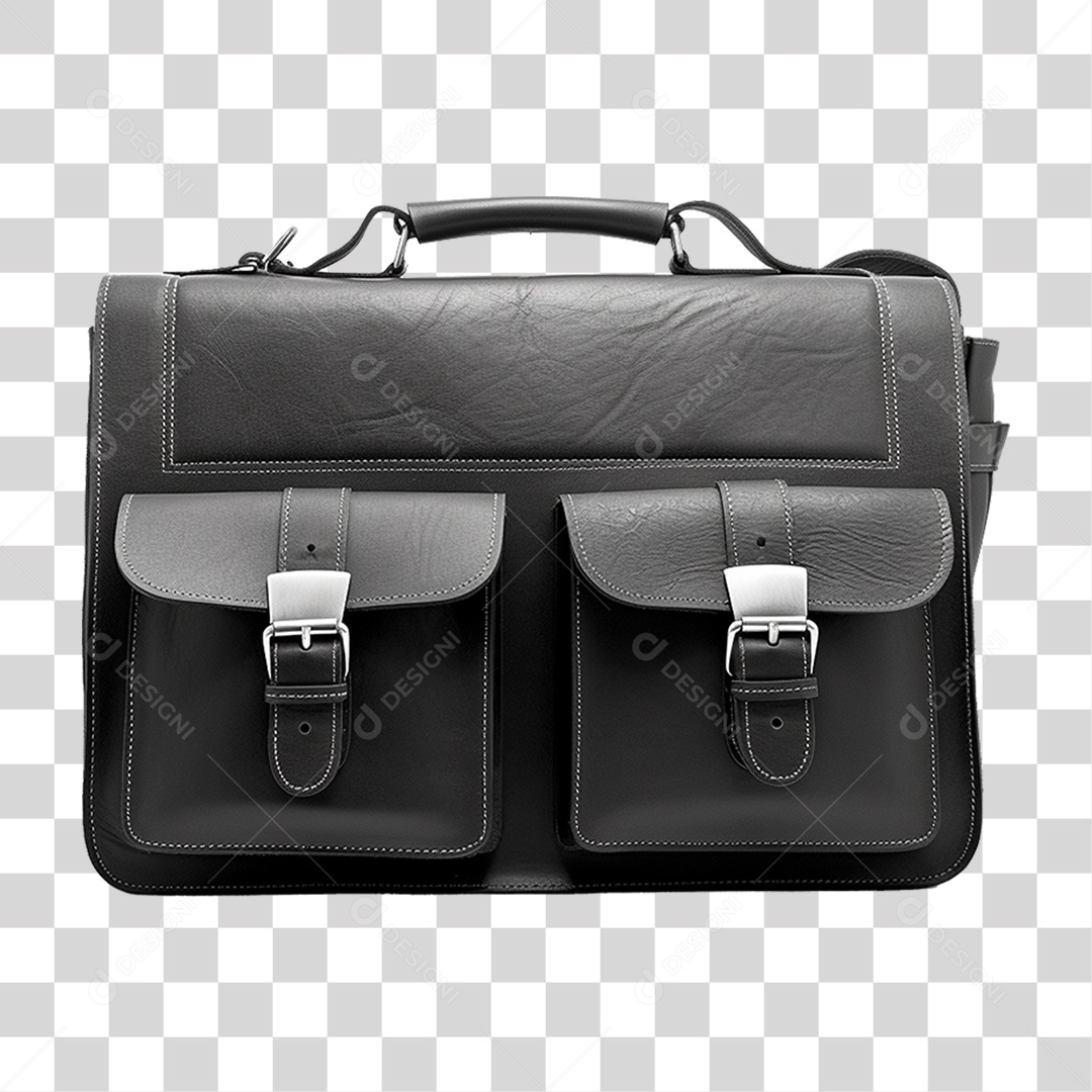 Bolsa de Couro Preta PNG Transparente