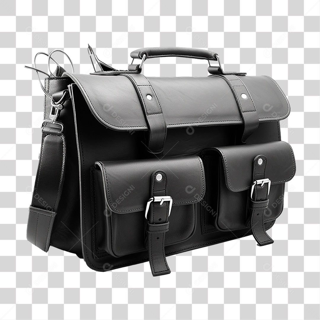 Bolsa de Couro Preta PNG Transparente