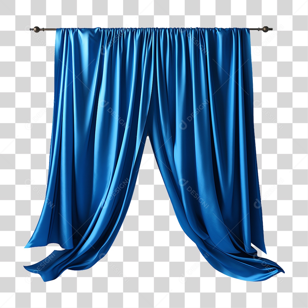 Cortina Azul PNG Transparente