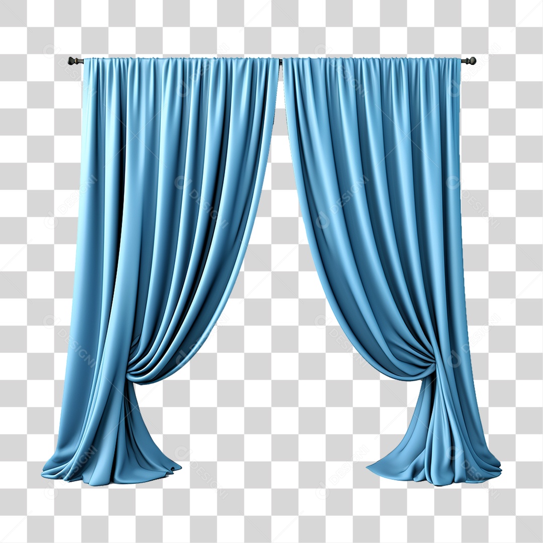 Cortina Azul PNG Transparente