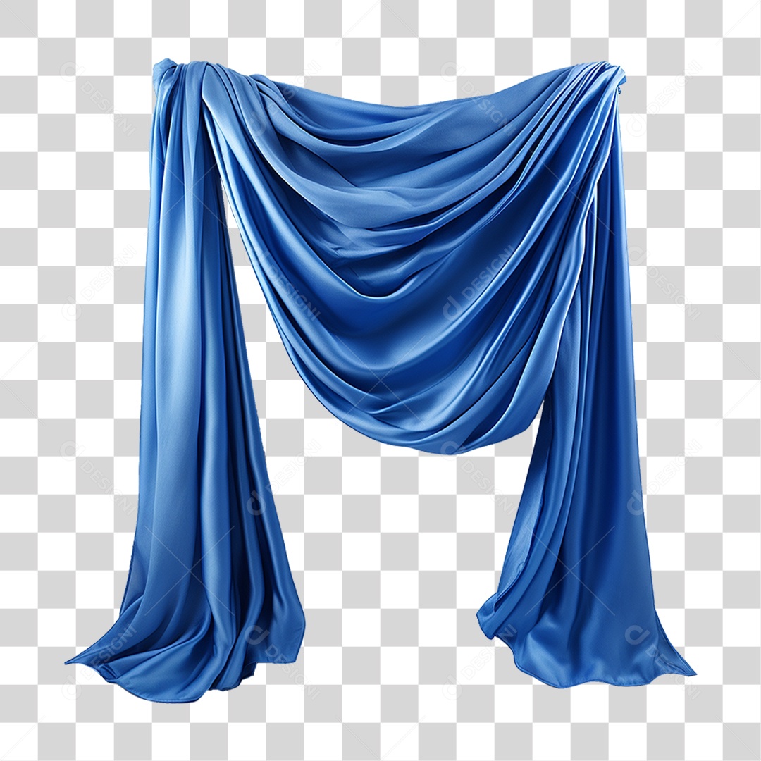 Cortina Azul PNG Transparente