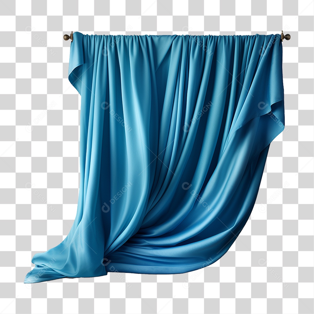 Cortina Azul PNG Transparente
