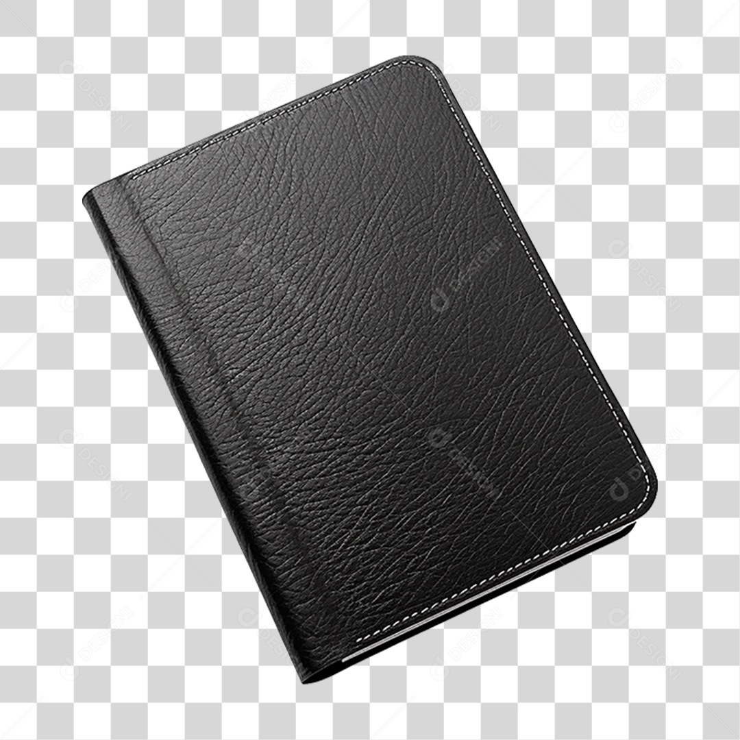 Caderno de Couro Preto PNG Transparente