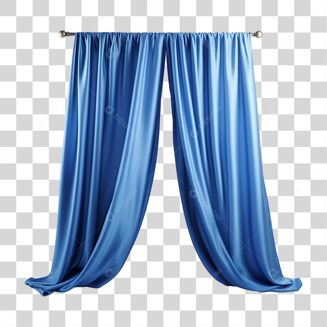 Cortina Azul PNG Transparente