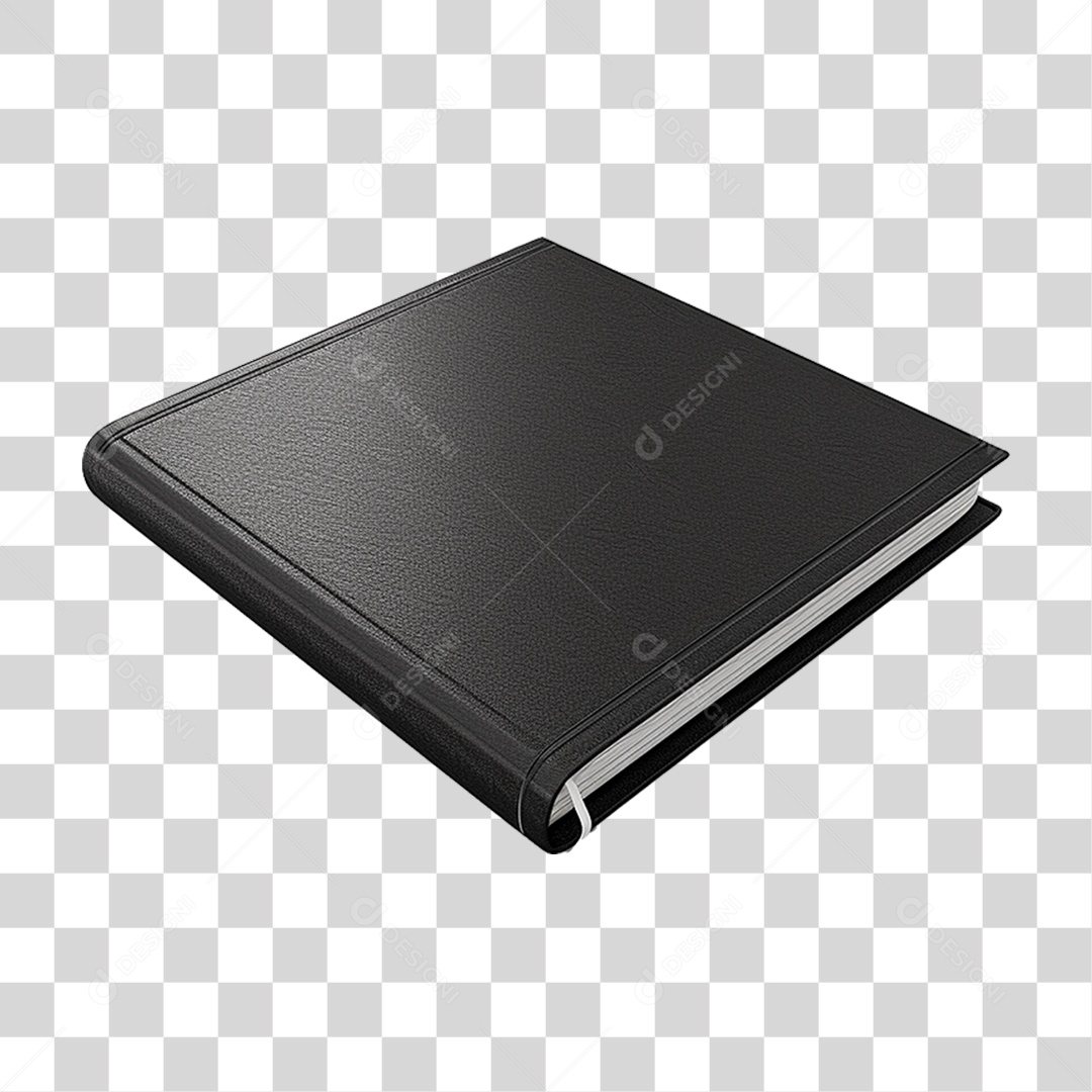 Caderno de Couro Preto PNG Transparente