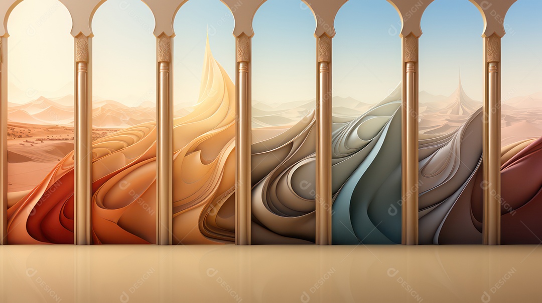 Pilares de um pódio islâmico.