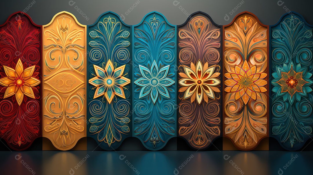 Conjuntos florais coloridas para a primavera ou verão.