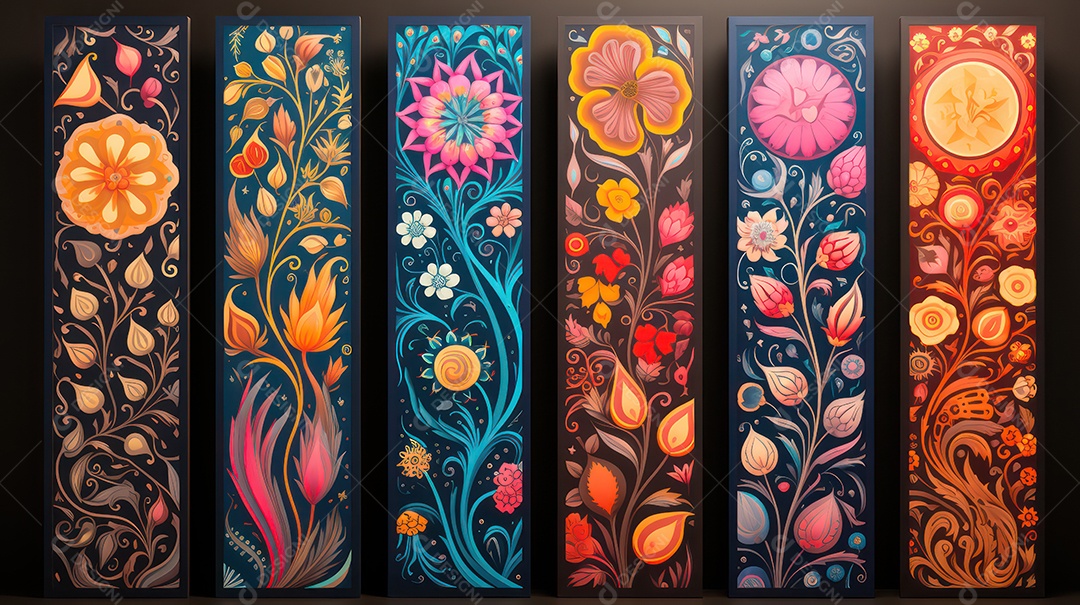 Conjunto florais coloridas para a primavera ou verão.