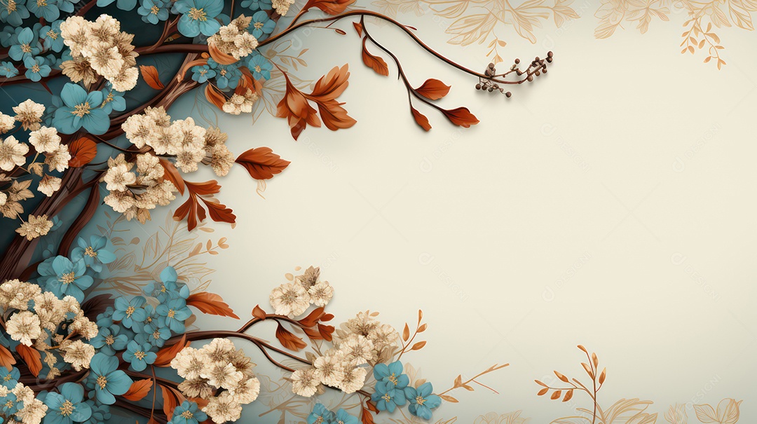 Fundo isolado branco com folhas de outono.