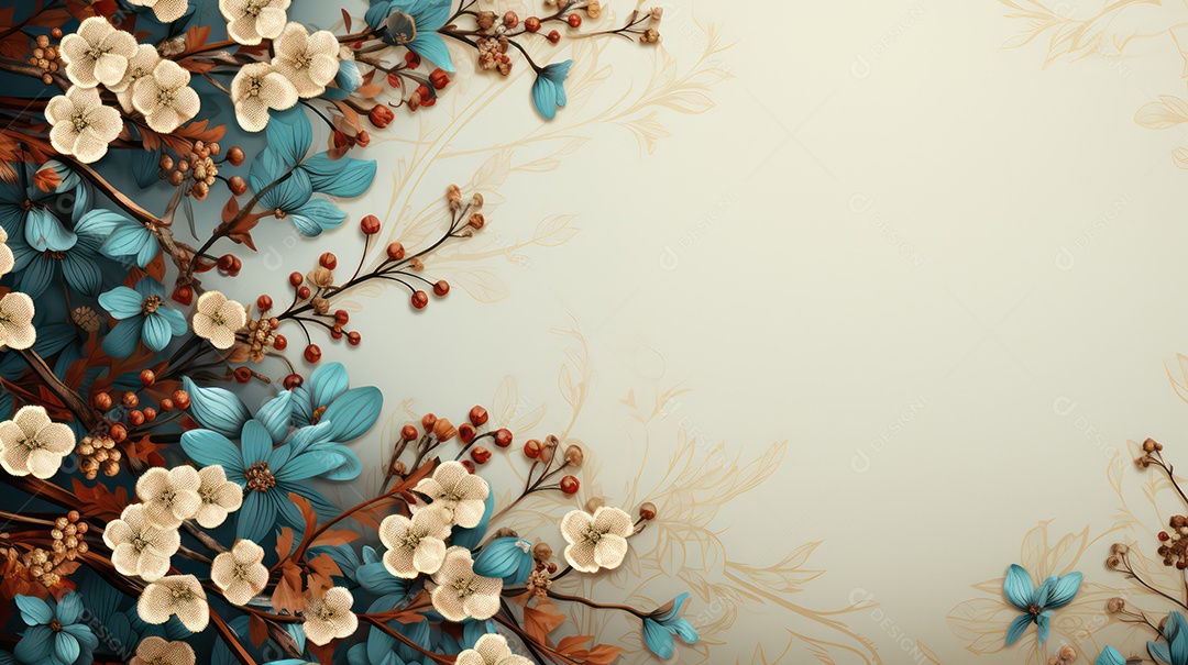 Fundo isolado bege com folhas de outono.