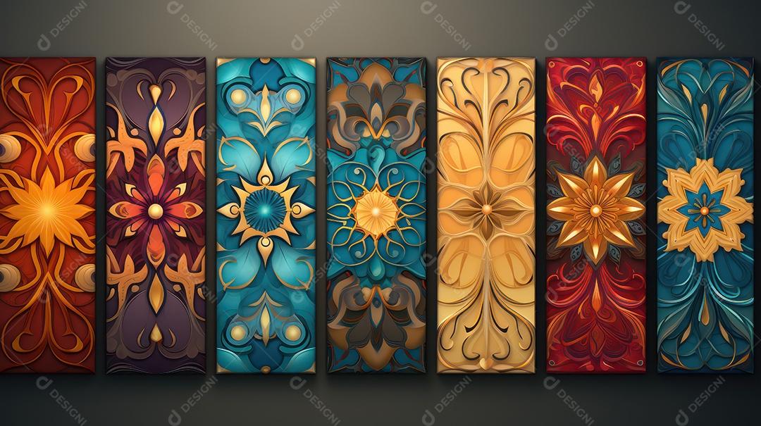 Conjunto florais coloridas para a primavera ou verão.