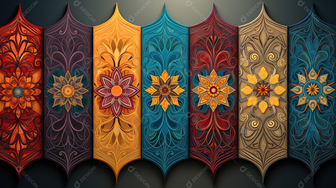 Conjunto florais coloridas para a primavera ou verão.