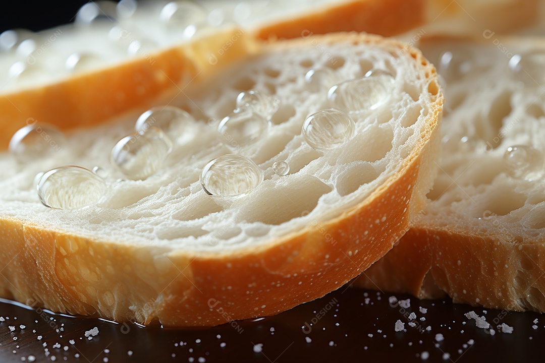 Bela visão ampla de pão branco entrando em fermentação sobre fundo desfocado