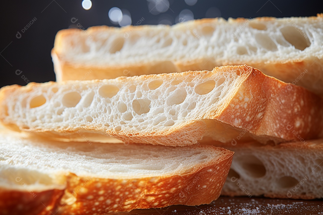 Bela visão ampla de pão branco entrando em fermentação sobre fundo desfocado