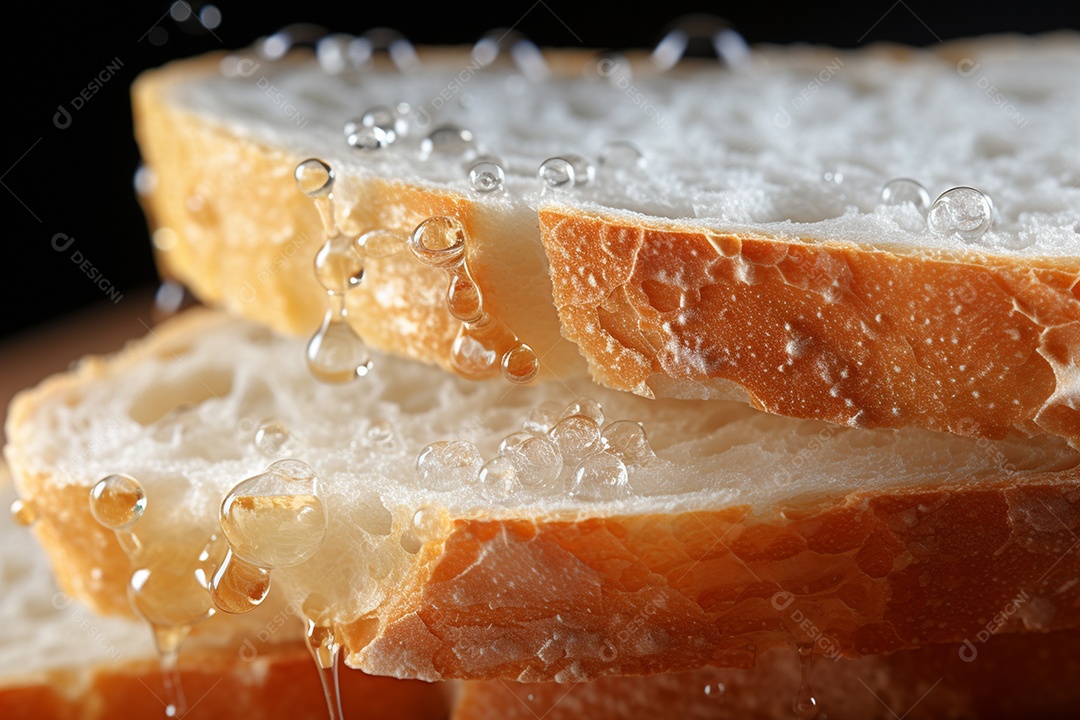 Bela visão ampla de pão branco entrando em fermentação sobre fundo desfocado