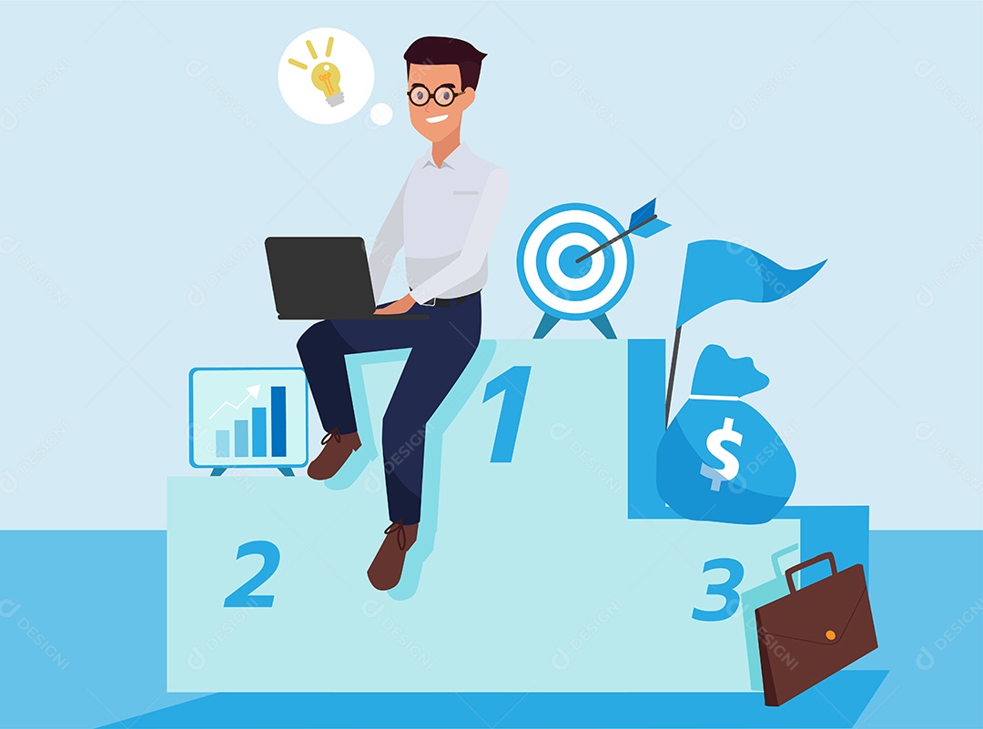 Empresário Personagem Ilustração Vetor EPS