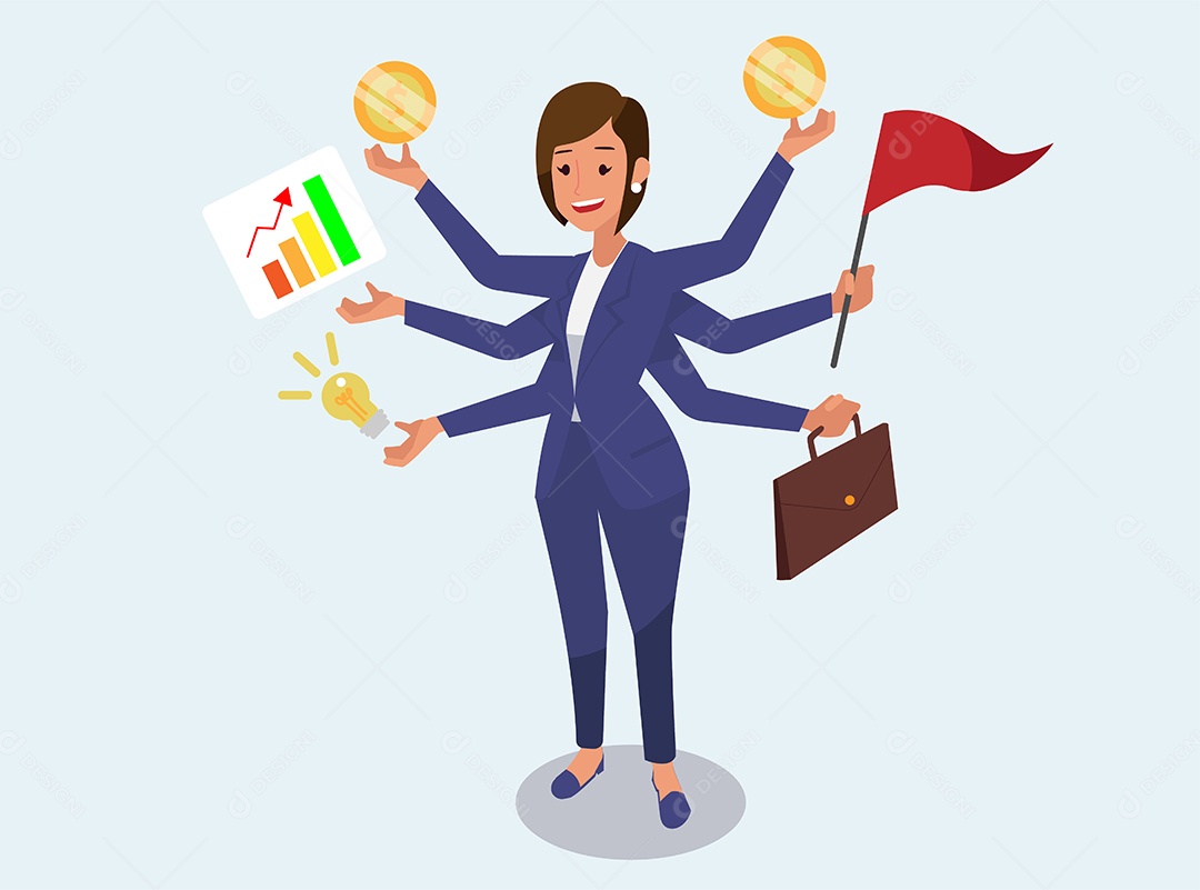 Empresária Personagem Ilustração Vetor EPS