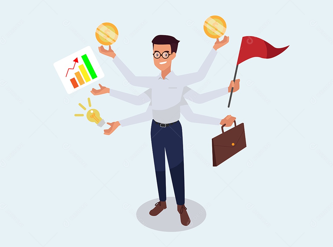 Empresário Personagem Ilustração Vetor EPS