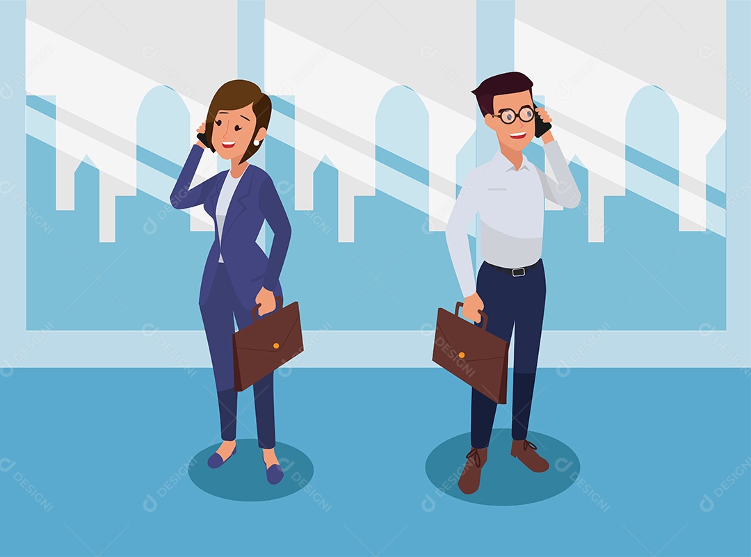 Empresários Personagem Ilustração Vetor EPS