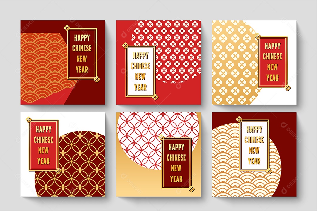 Feliz Ano Novo Chinês Ilustração Vetor EPS