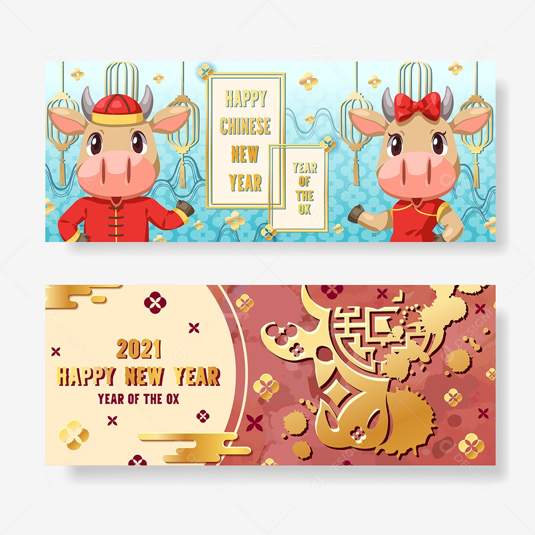 Feliz Ano Novo Chinês Ilustração Vetor EPS