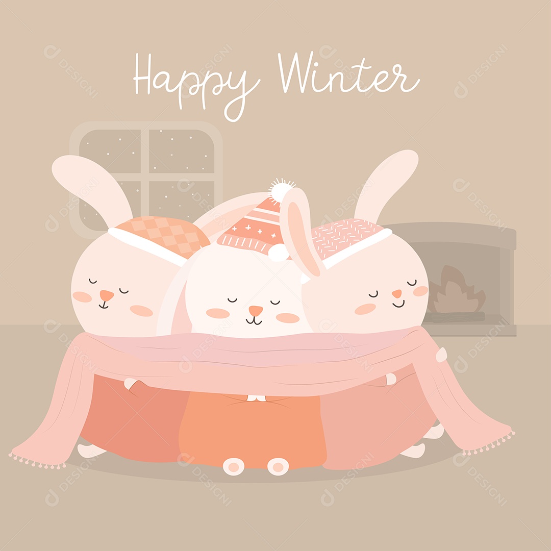 Coelhos Ilustração Vetor EPS