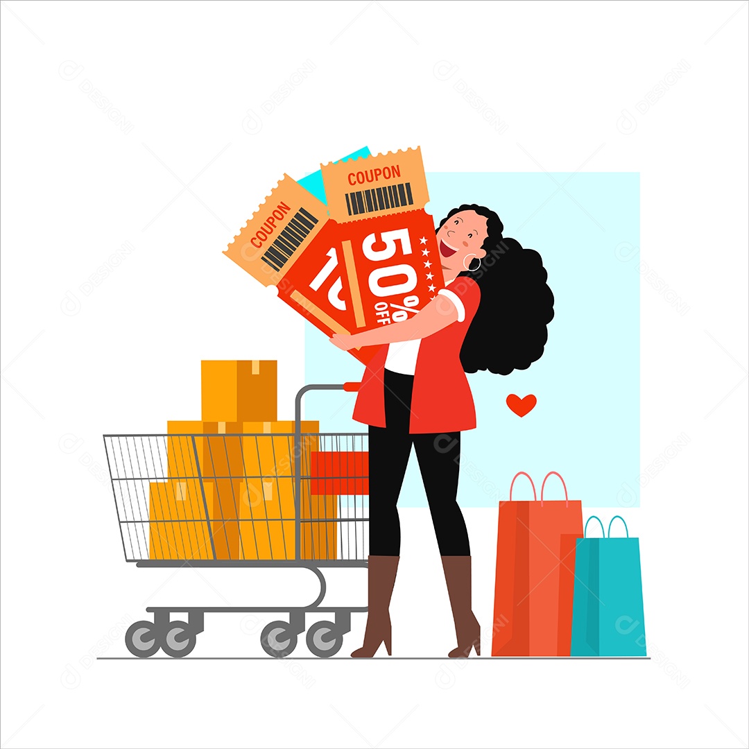 Cupom de Desconto Ilustração Vetor EPS