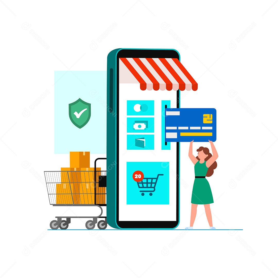 Lojas Online Ilustração Vetor EPS