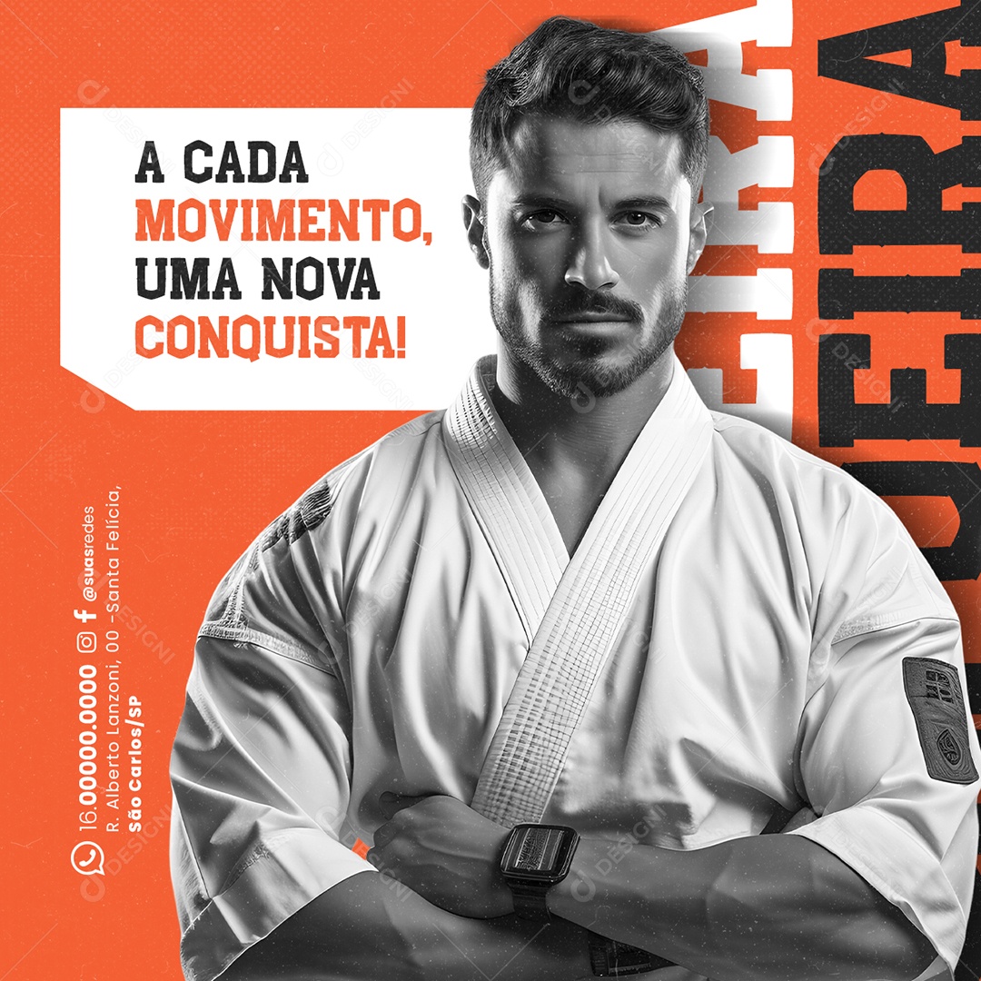 Escola de Lutas A Cada Movimento uma Nova Conquista Social Media PSD Editável