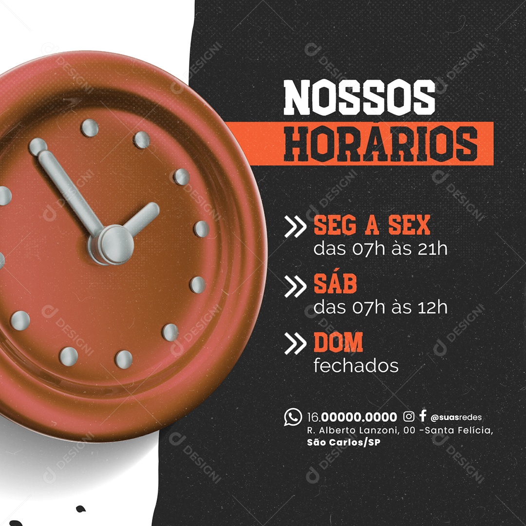 Escola de Lutas Nossos Horários Social Media PSD Editável