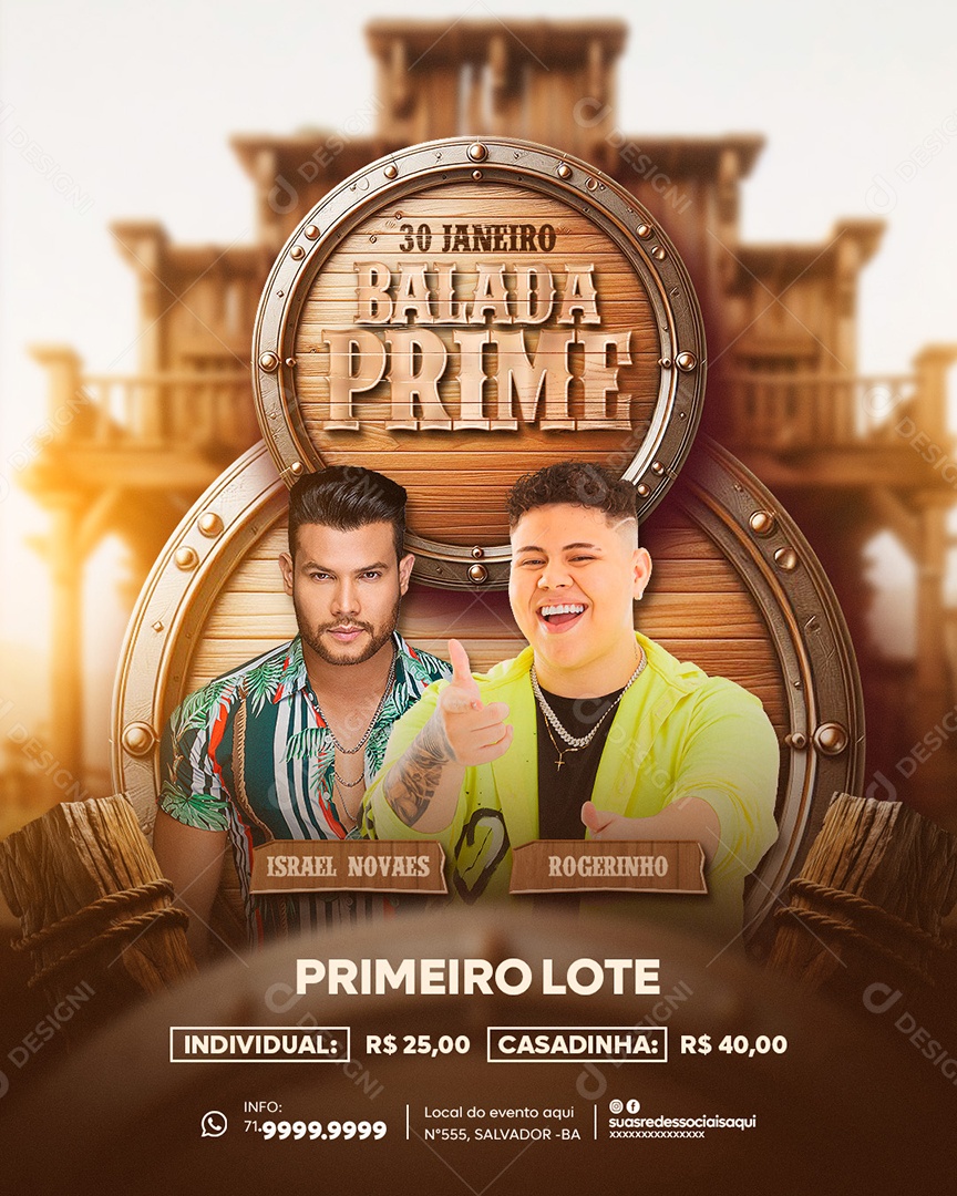 Social Media Flyer Story Balada Prime PSD Editável