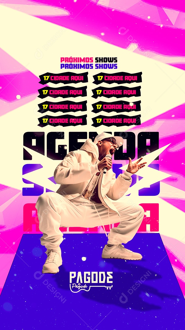Story Flyer Carnaval Próximos Shows Agenda Pagode do Pagode Social Media PSD Editável