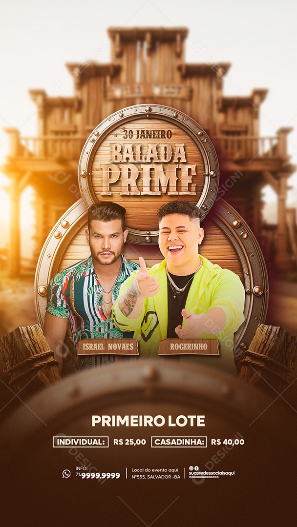 Social Media Flyer Story Balada Prime PSD Editável