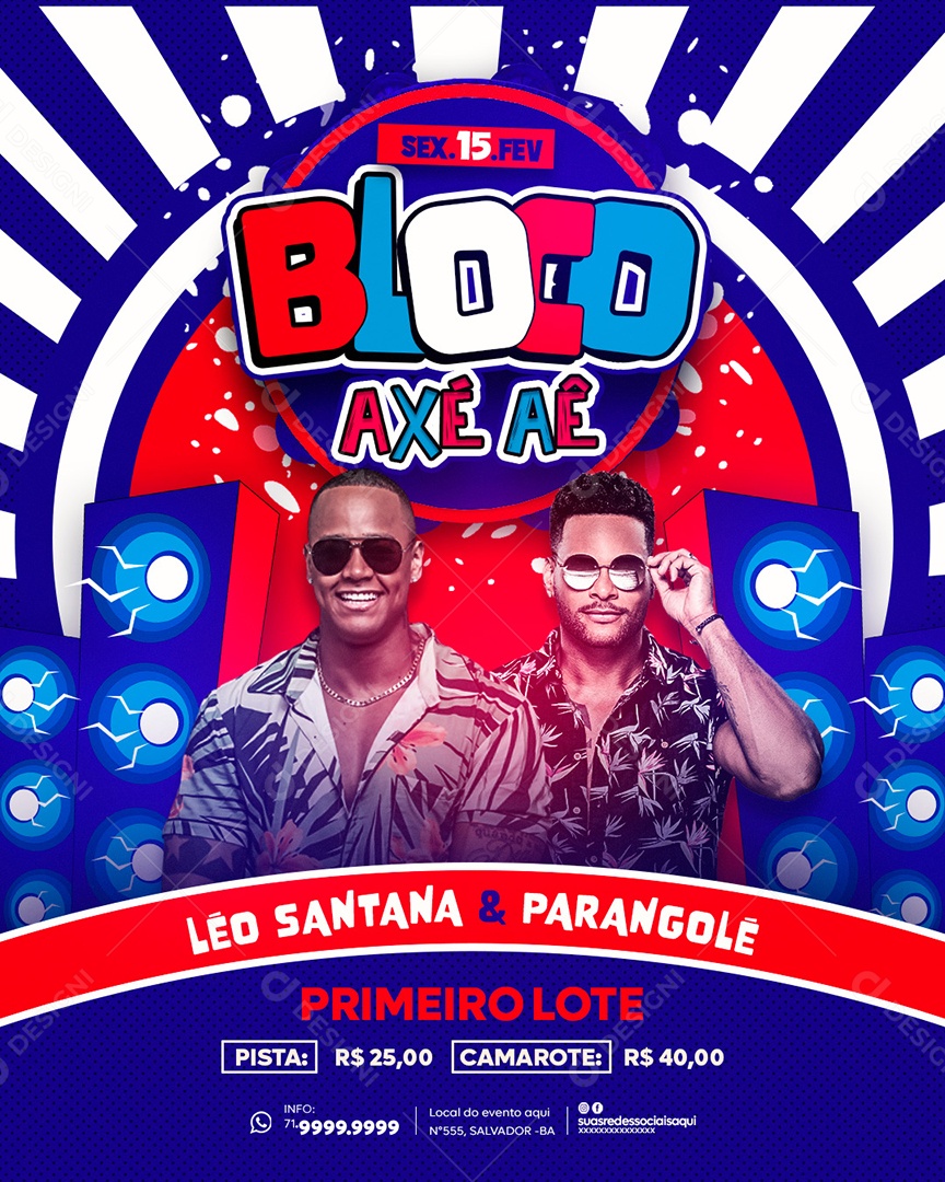 Flyer Story Axê Aê Léo Santana Parangolé Social Media PSD Editável