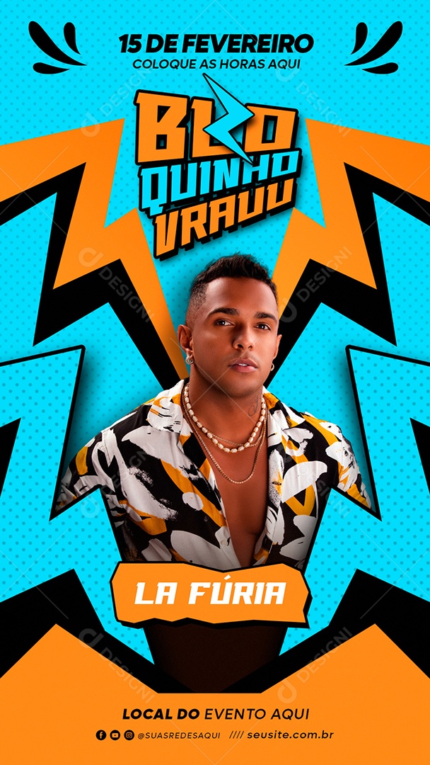 Social Media Flyer Story Block Vrau La Fúria Editable PSD