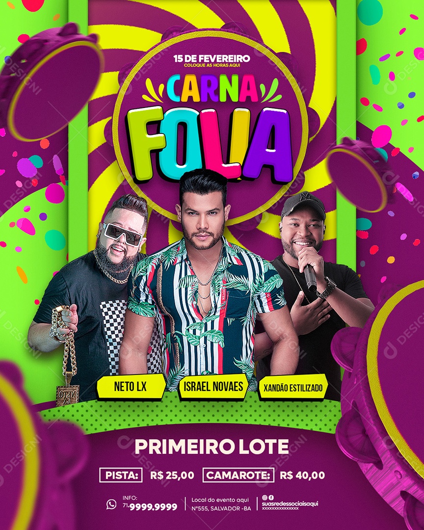 Flyer Story Carna Folia Social Media PSD Editável