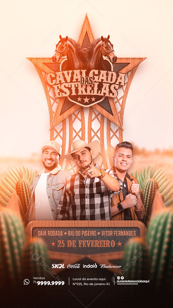 Social Media Flyer Story Cavalgada Das Estrelas PSD Editável